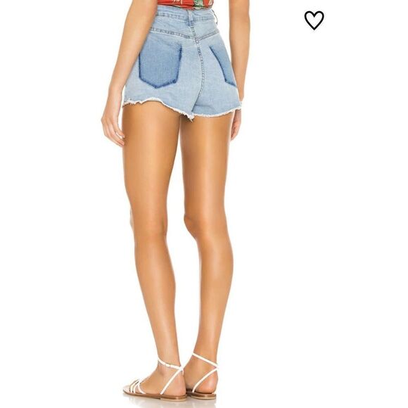SUPERDOWN Womens Blanka Cut-Off Denim Shorts EUC Button-Fly Ghost Pockets 28 - Picture 2 of 9